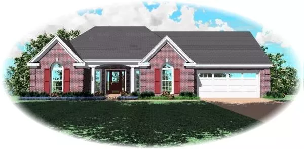 image of single story traditional house plan 8139